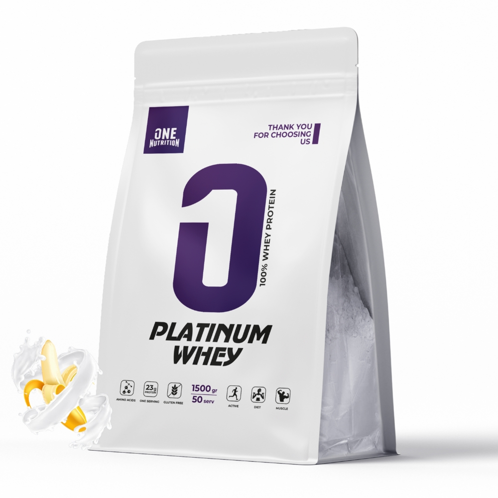 Протеин ONE NUTRITION Platinum Whey 1500 g Банан