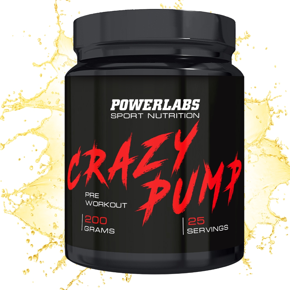 Предтренировочный комплекс PowerLabs Crazy Pump Предтренировочный комплекс 200 g Ананас