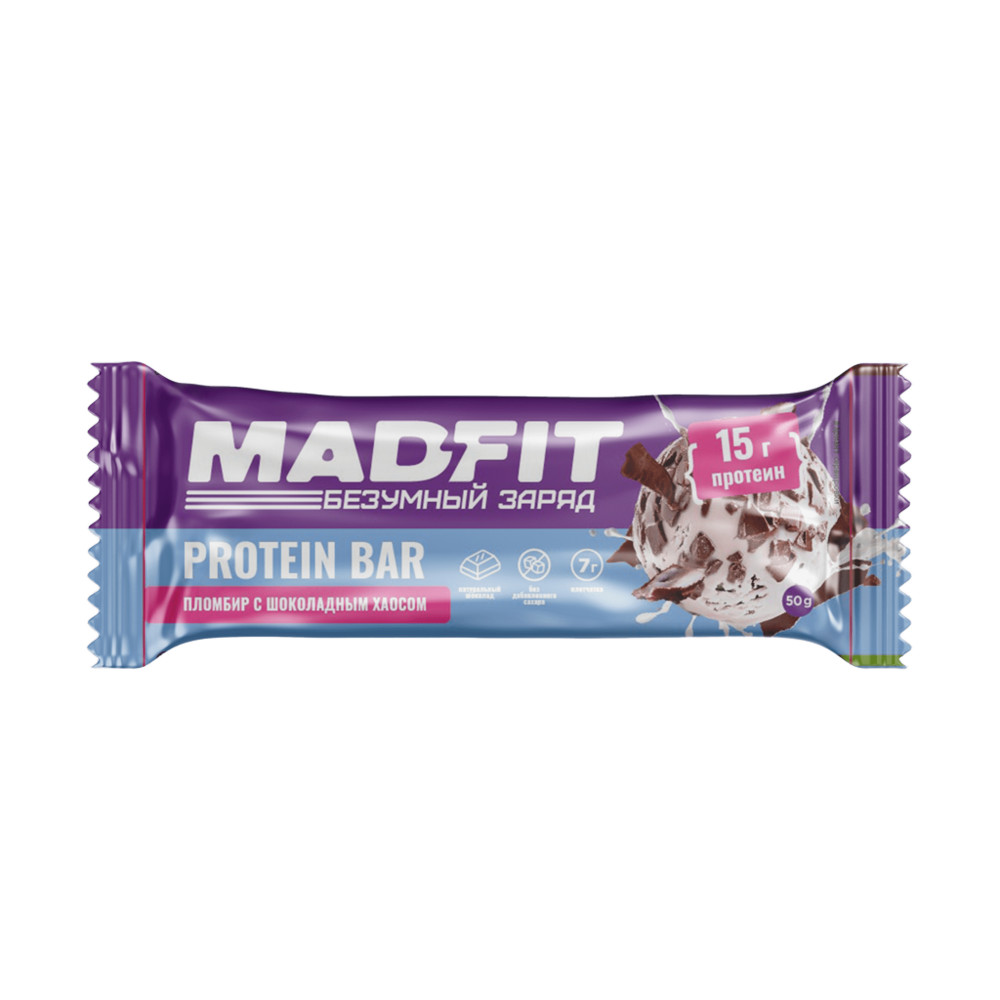 Батончик Mad Fit 50 g Батончик  неглазированный Шоколадный пломбир