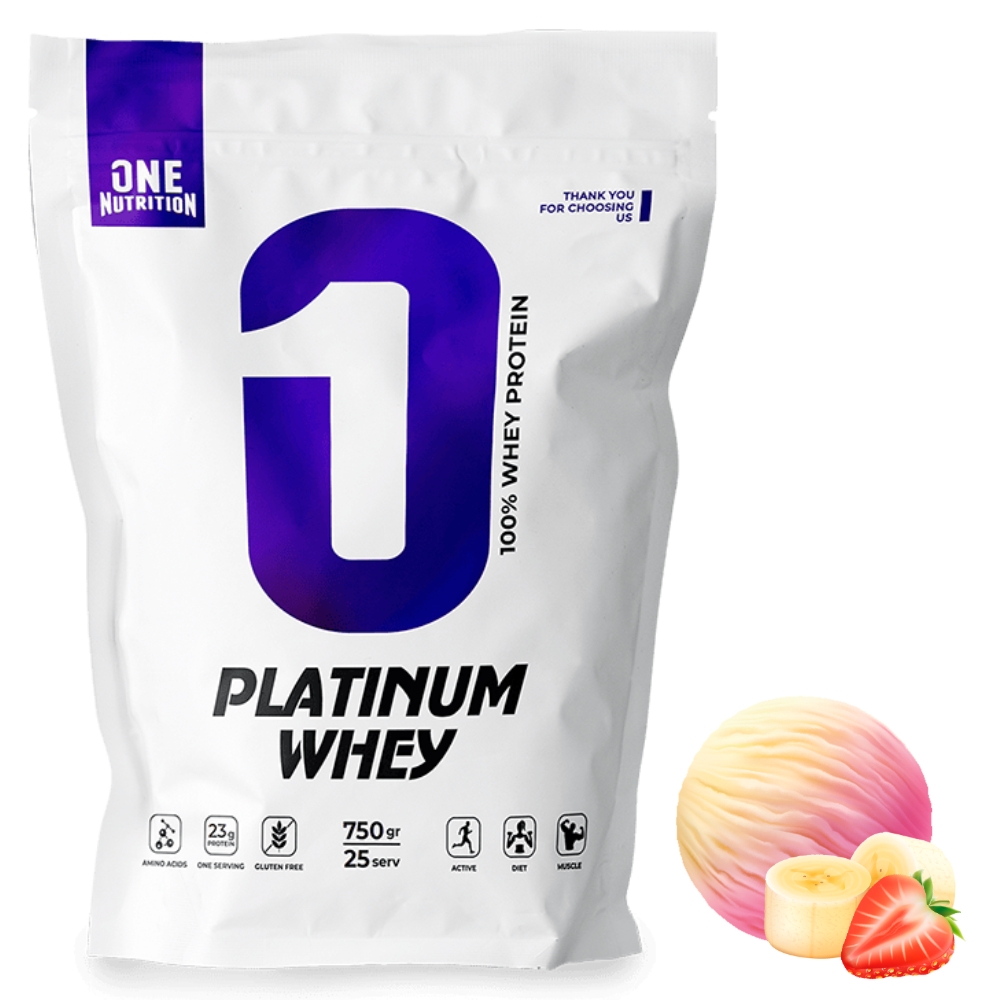 Протеин ONE NUTRITION Platinum Whey 750 g Клубника банан